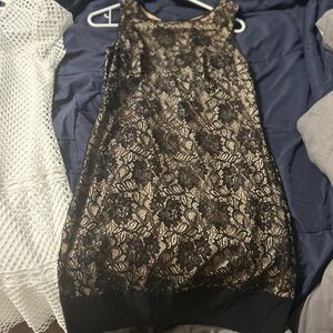 Cache Black and Cream Lace Dress